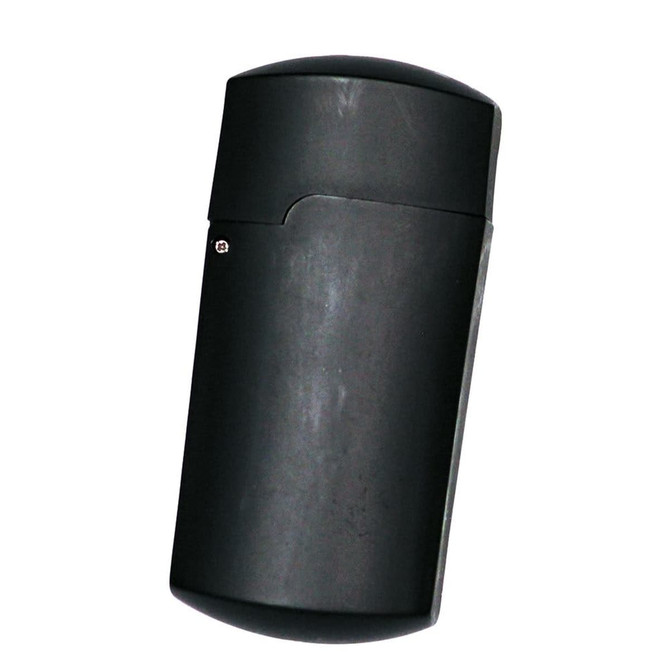 A pair of folding reading glasses in a sleek black case with a simple design and logo.