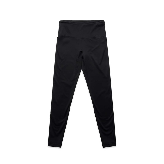 Active seamless leggings in black with a high waist, featuring a logo on the waistband.