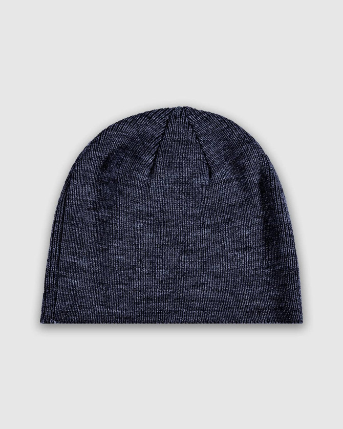 A black knit beanie made from a soft, stretchy fabric, featuring a simple design with no visible branding.