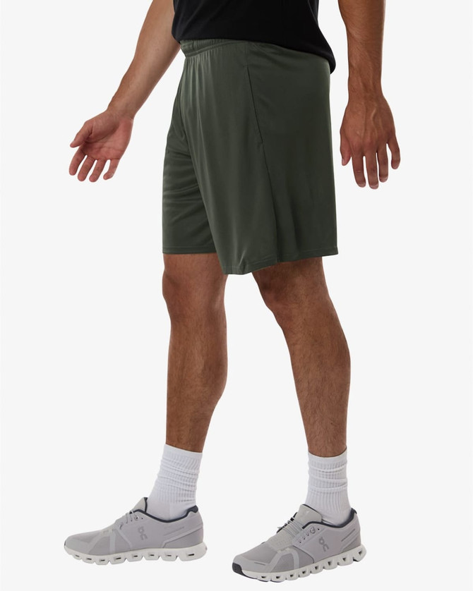 Men's Pro-Lock Performance Short in olive green, featuring a comfortable fit and an elastic waistband, with a logo detail.