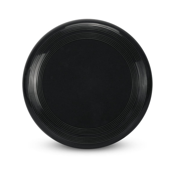 Aero Flyer - Small is a black frisbee featuring circular grooves along the edges. It includes a visible logo.