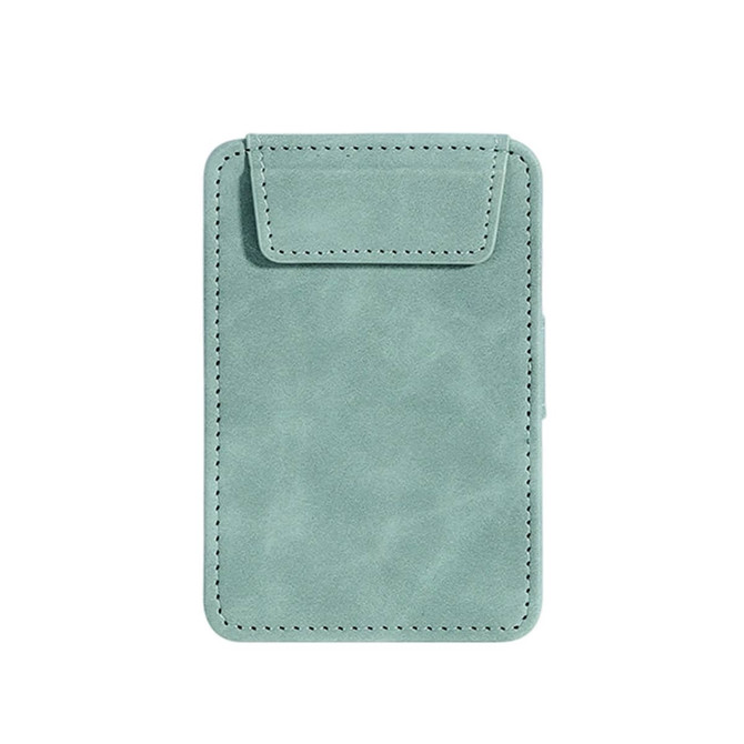 A mint green mini clipboard with a stitched design and a flap closure. It has a sleek, minimalistic appearance.