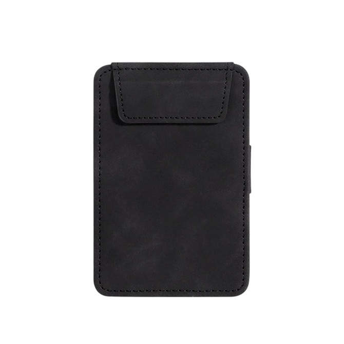 A black Mini Bills Clipboard with a smooth finish and a flap closure, featuring a branding logo.