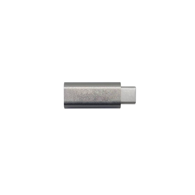 A silver USB data blocker with a rectangular end, designed for fast charging. Features a simple metallic finish.
