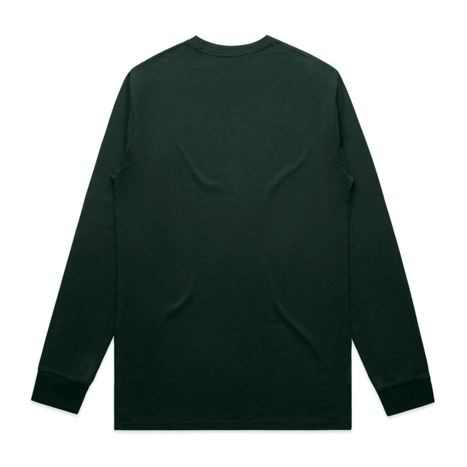 A long-sleeve tee in dark green with a simple design and no visible logos or text.