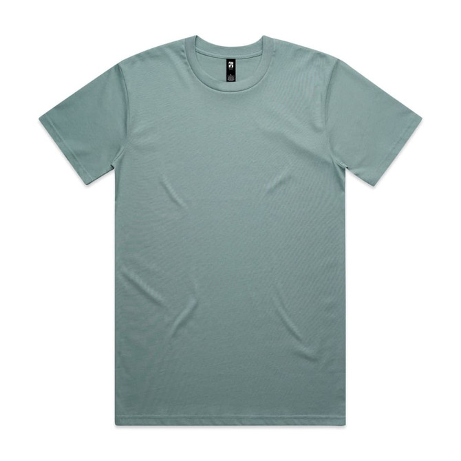 A classic tee in a soft green hue, featuring a simple design and a small logo.