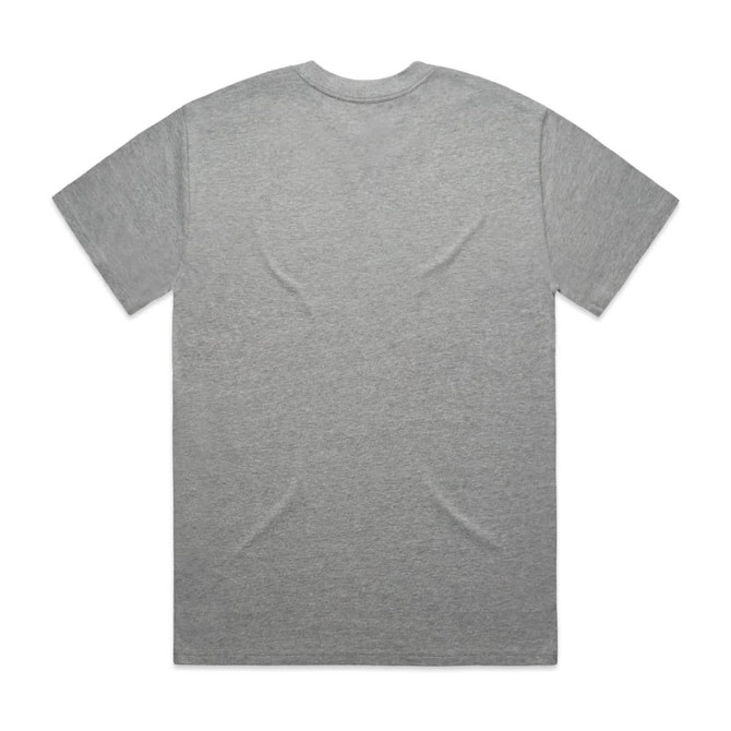 A grey Heavy Tee t-shirt with a plain back and short sleeves, featuring a logo.