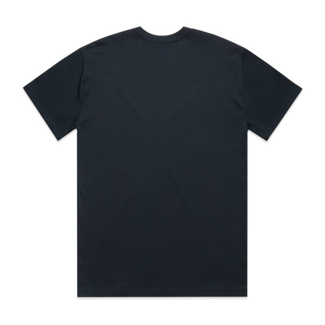 A dark grey t-shirt with a simple, unembellished back view and a visible logo.