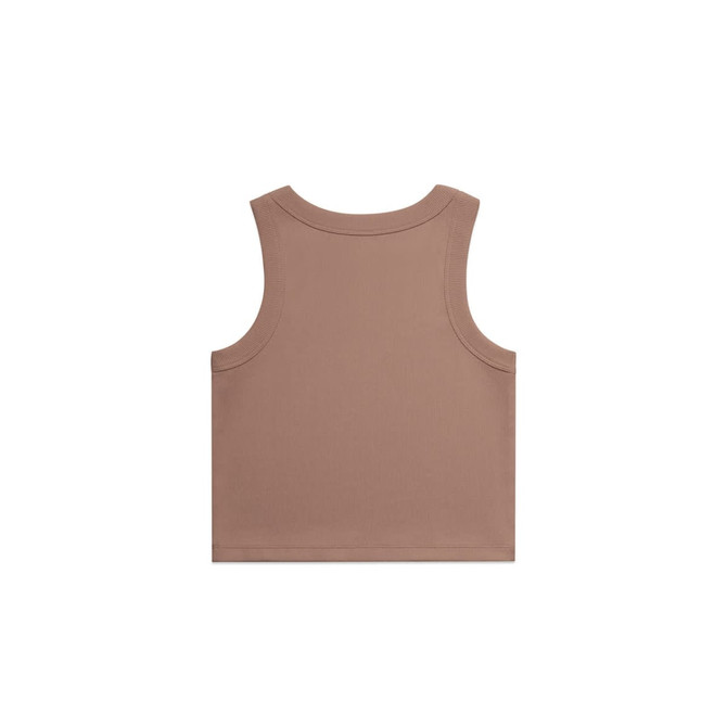 A brown organic rib crop tank with a clean, simple design and no visible logos or branding.