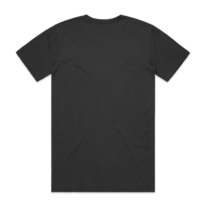 A black t-shirt with a simple back design and no visible graphics. Includes a logo at the neckline.