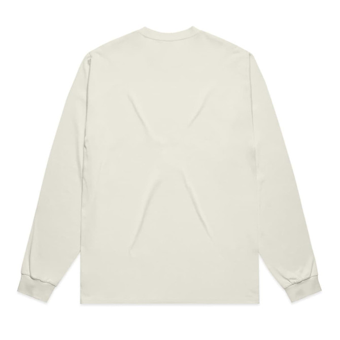 A light grey long-sleeve tee with a relaxed fit, featuring a simple design and no graphic elements.