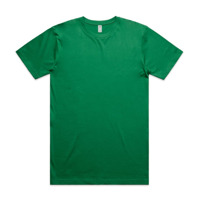 A green Block Tubular Tee, short-sleeved, featuring a simple design and a logo on the tag.