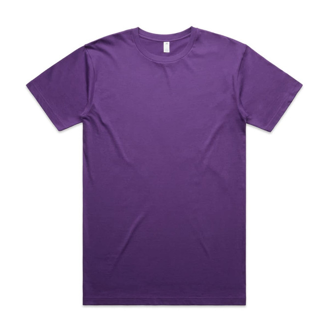 A purple Block Tubular Tee with a plain design and a logo. Suitable for casual wear.