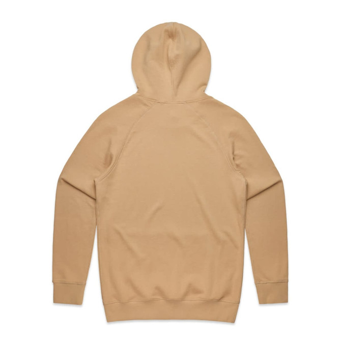 A beige premium hoodie with a hood, featuring a simple design and no visible logos.