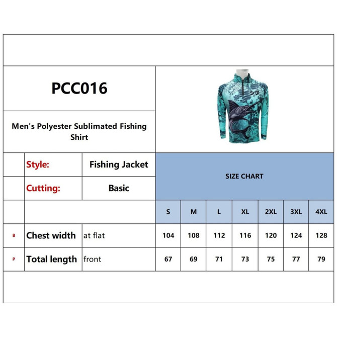 A sublimated fishing pullover in shades of blue and green, featuring a logo and a 1/4 zip design.