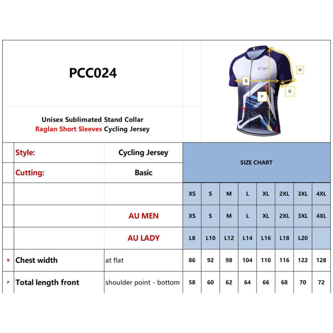 A cycling jersey with a stand collar and raglan short sleeves, featuring a colourful design and a logo.