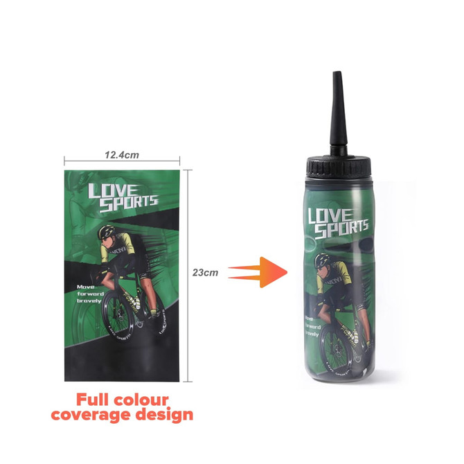 A drink bottle featuring a double wall design, in black and green, with a squeeze top and a logo.