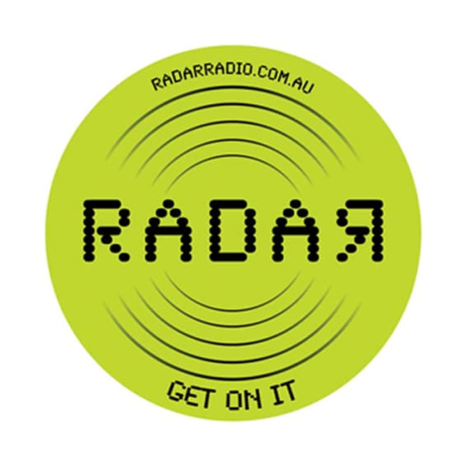 A round green mouse mat featuring a logo with dots and sound wave patterns.