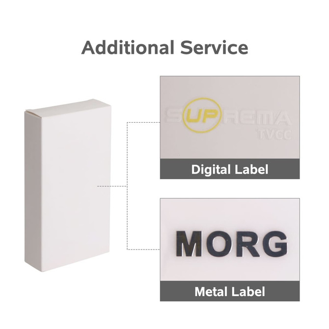A white box featuring options for a digital label and a metal label in black and yellow.