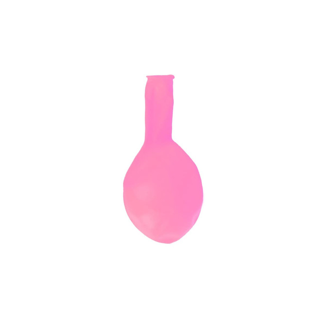 A pink 30cm balloon with a rounded shape and narrow neck, featuring a simple design.