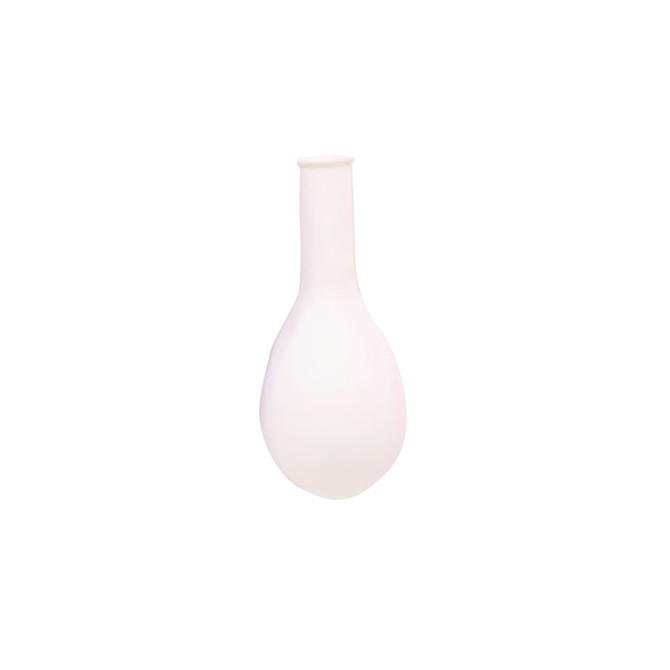 A white 30cm balloon with a smooth, rounded shape, featuring a narrow neck and a glossy finish.
