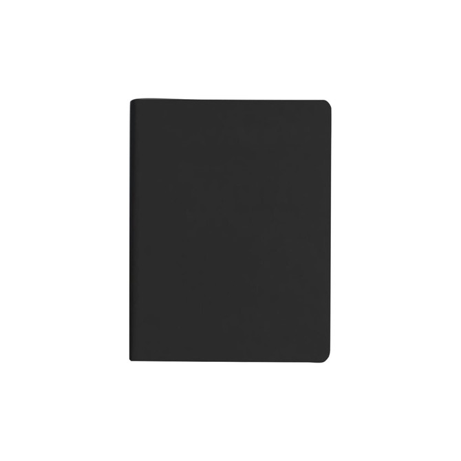 A black PU sticky notes memo holder with a sleek, minimalist design. Features a smooth finish and includes a logo.