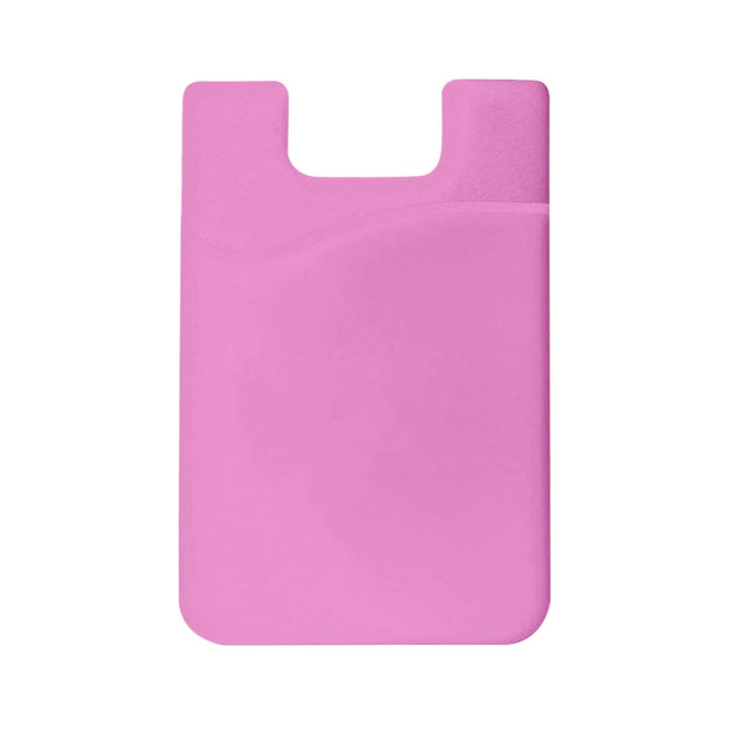 A pink Smart Wallet featuring a sleek design with an integrated pocket and a logo.