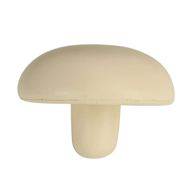 A cream-coloured mushroom-shaped stress reliever. It features a smooth surface and simple design.