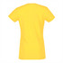A yellow women's short sleeve tee, featuring a fitted style and a simple design on the back.