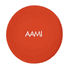 An orange silicone frisbee featuring a logo in the centre. Suitable for outdoor play and recreational activities.