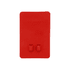 A red silicone phone wallet featuring a smooth surface and two small attachments.