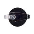 A drink bottle featuring a flip straw lid. The lid has a clear opening mechanism and a sleek black design.