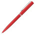 A metal ballpoint pen in red with a silver clip and decorative band. It features a sleek, modern design.