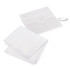 A white towel and pouch with a carabiner clip, measuring 30 x 60cm. The towel is neatly folded.