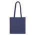 A navy blue non-woven tote bag without a gusset, featuring two shoulder straps and a blank surface.