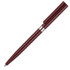 A slim twist ballpoint pen in a dark red colour with a silver clip and detailing, featuring a logo.