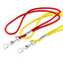 Two lanyard cords, one red and one yellow, each with a metal clip at the end. Both have a braided design.