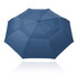 A blue 54cm folding umbrella with a wind-vented design and a central button mechanism. It features a logo.