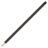 A sharpened black pencil with a rubber eraser on the end, featuring a simple design and branding.