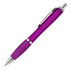 A ballpoint pen in a vibrant purple colour with a silver clip and details. It features a smooth finish.