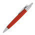 A ballpoint pen in bright red with a silver clip and tip, featuring a sleek, modern design.