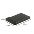 A black magnetic power bank measuring 10.8cm x 6.8cm x 1.3cm, featuring a smooth surface and a logo.
