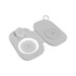 A white 3-in-1 wireless travel charger with multiple charging surfaces and a logo.