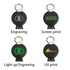 A round-shaped, black multi-charging cable featuring various lighting and engraving options. Includes a silver attachment.