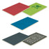 A set of four notebooks in red, green, blue, and dark grey, each featuring different designs and a logo.