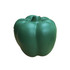 A green bell pepper-shaped stress toy with a smooth, shiny surface and a small stem at the top.