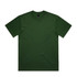 A green Box Tee with a relaxed fit, featuring short sleeves and a simple design. It has a label on the inside.