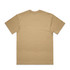 A tan Box Tee featuring short sleeves and a plain back. The shirt has a simple design and a relaxed fit.