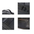 A black nylon mesh sheer double layer cosmetic bag featuring zippers and a carrying handle. It has an integrated brand logo.
