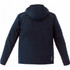 A navy lightweight jacket for men featuring a hood and reflective details, with a logo on the back.